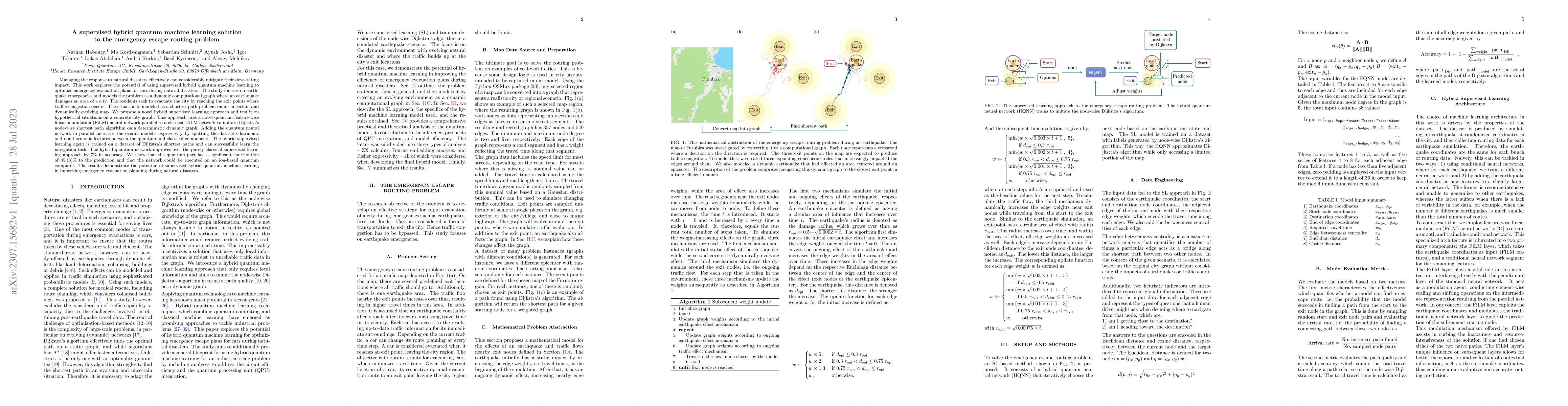 Thumbnail for A supervised hybrid quantum machine learning solution to the emergency
  escape routing problem