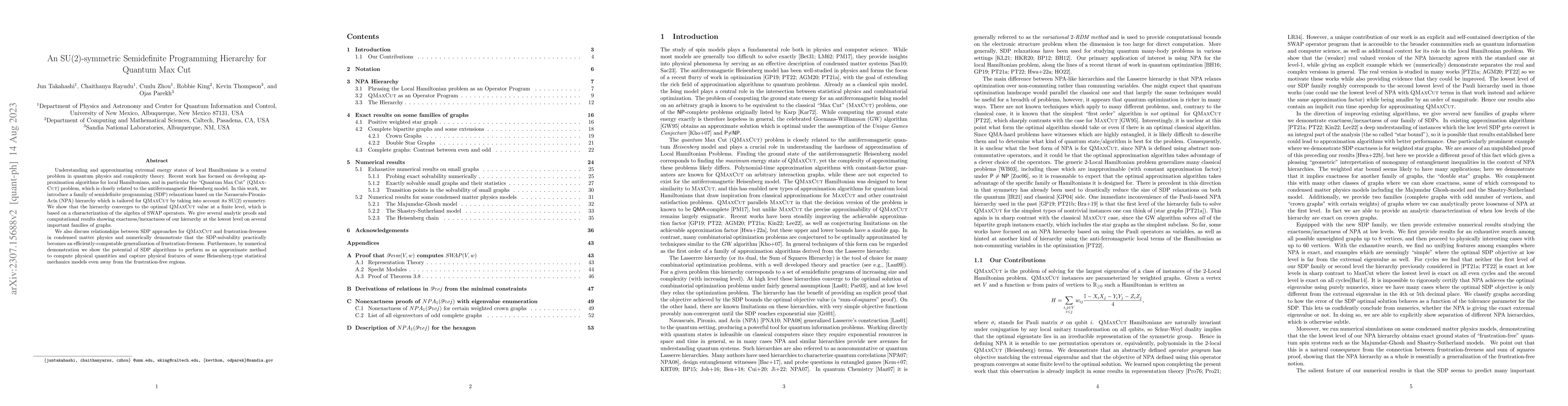 Thumbnail for An SU(2)-symmetric Semidefinite Programming Hierarchy for Quantum Max
  Cut