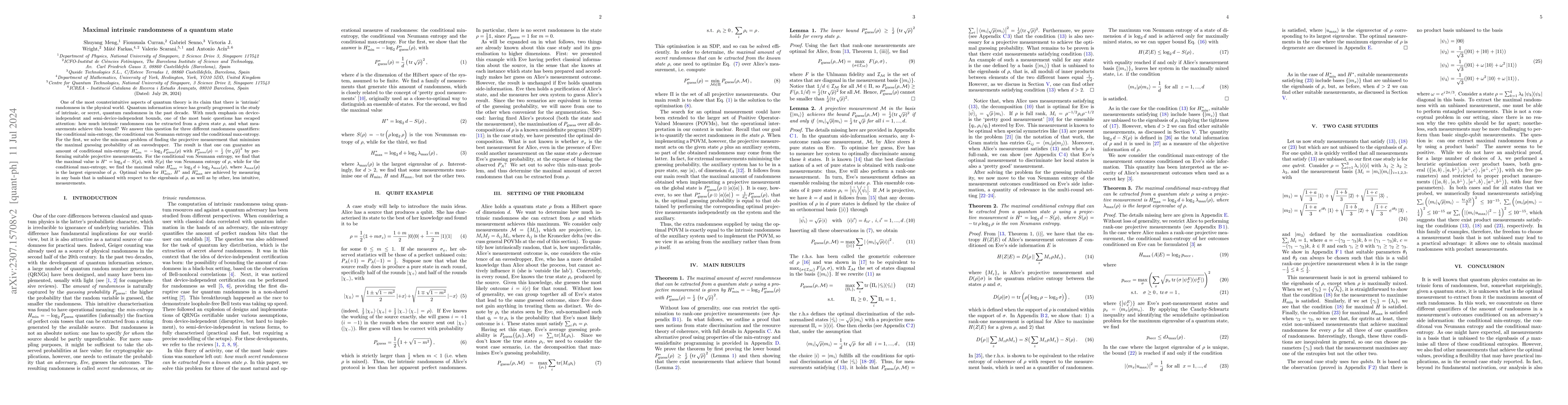Thumbnail for Maximal intrinsic randomness of a quantum state