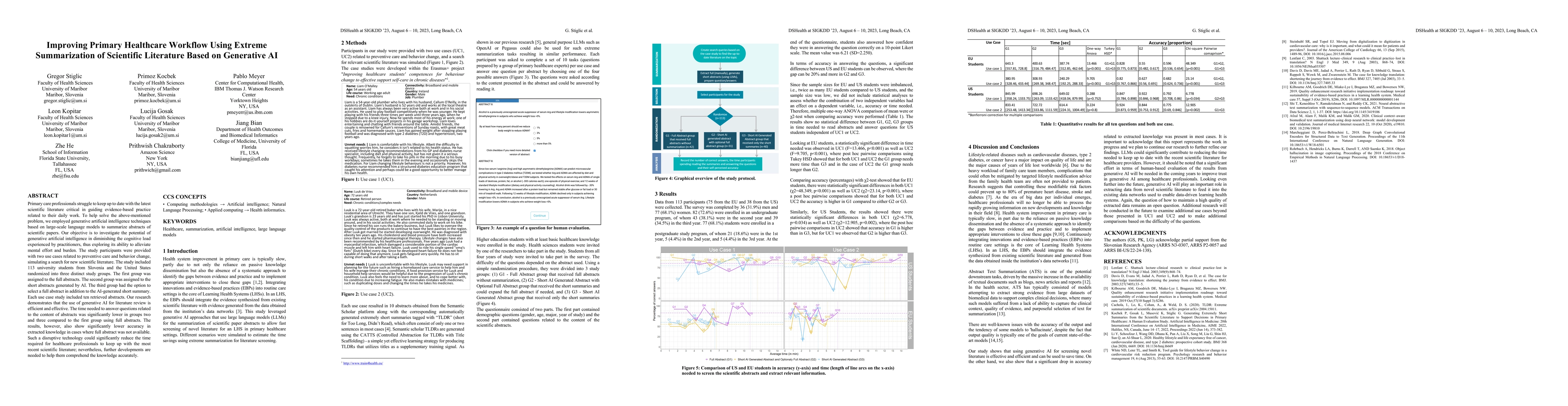 Thumbnail for Improving Primary Healthcare Workflow Using Extreme Summarization of
  Scientific Literature Based on Generative AI
