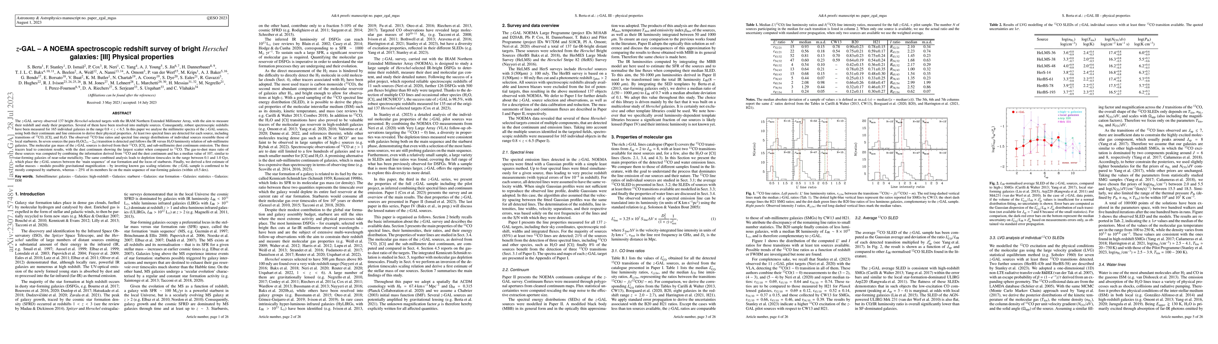 Thumbnail for z-GAL -- A NOEMA spectroscopic redshift survey of bright Herschel
  galaxies: [III] Physical properties