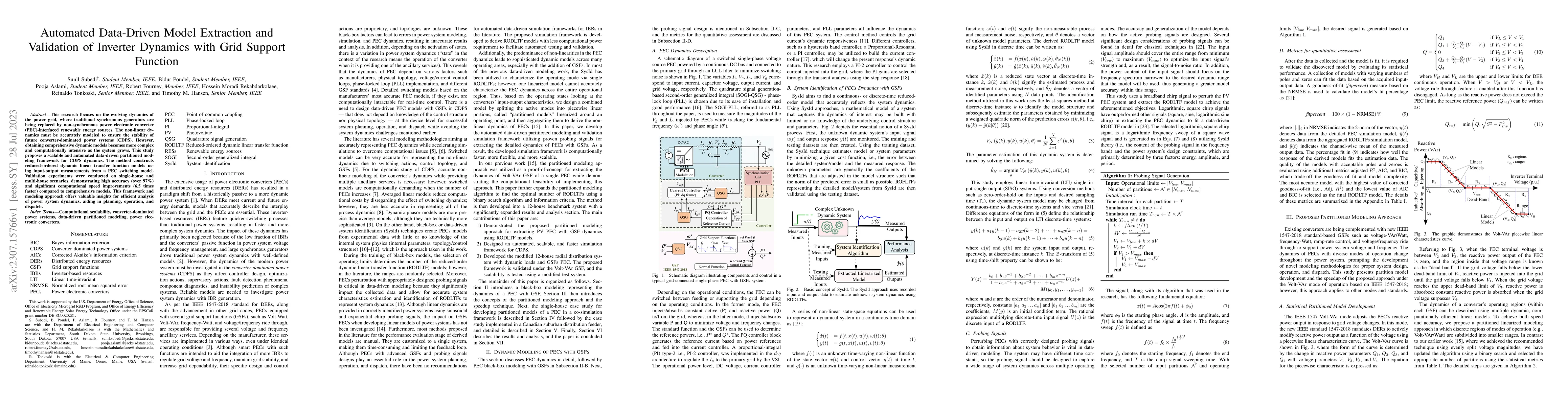 Thumbnail for Automated Data-Driven Model Extraction and Validation of Inverter
  Dynamics with Grid Support Function