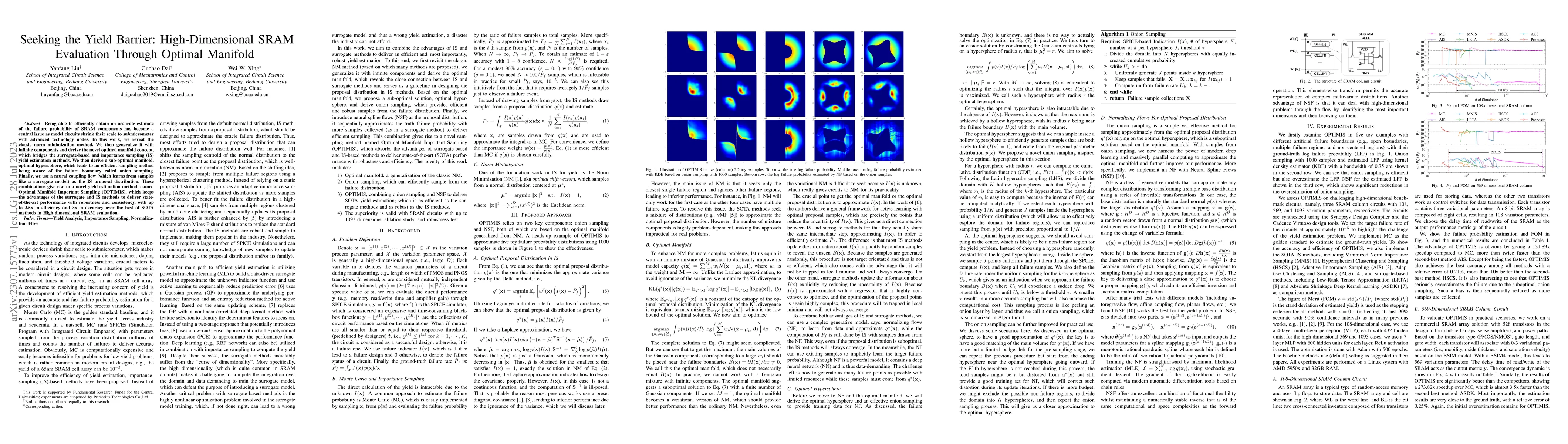 Thumbnail for Seeking the Yield Barrier: High-Dimensional SRAM Evaluation Through
  Optimal Manifold