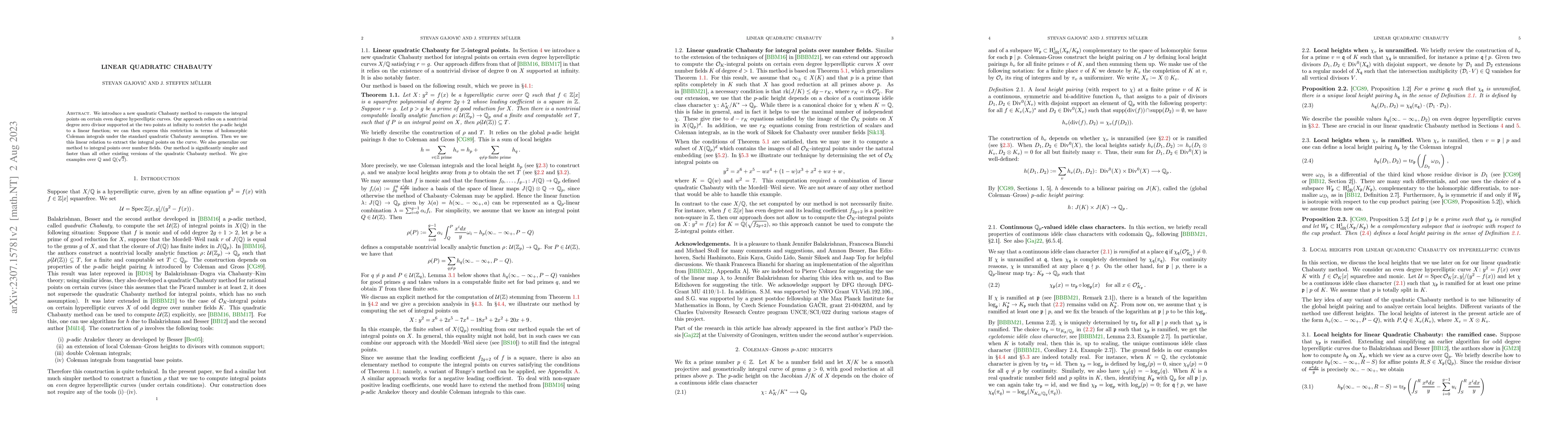 Thumbnail for Linear quadratic Chabauty