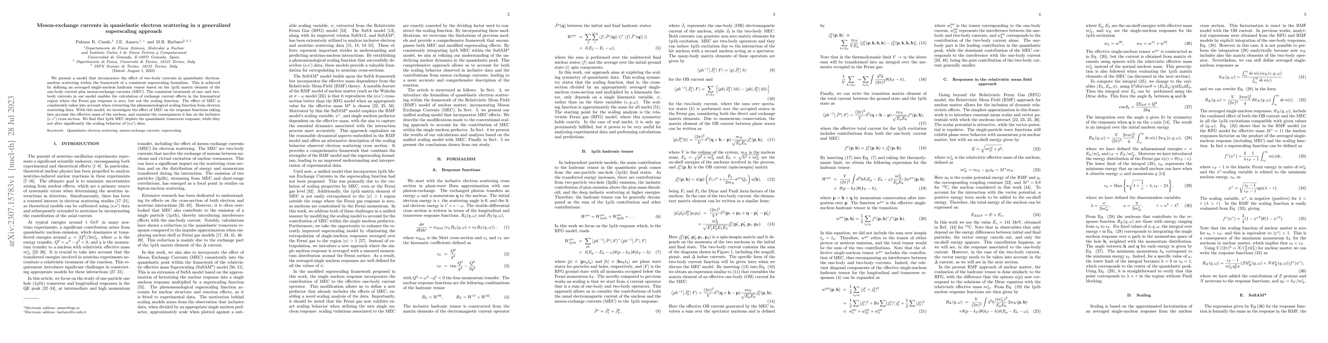 Thumbnail for Meson-exchange currents in quasielastic electron scattering in a
  generalized superscaling approach