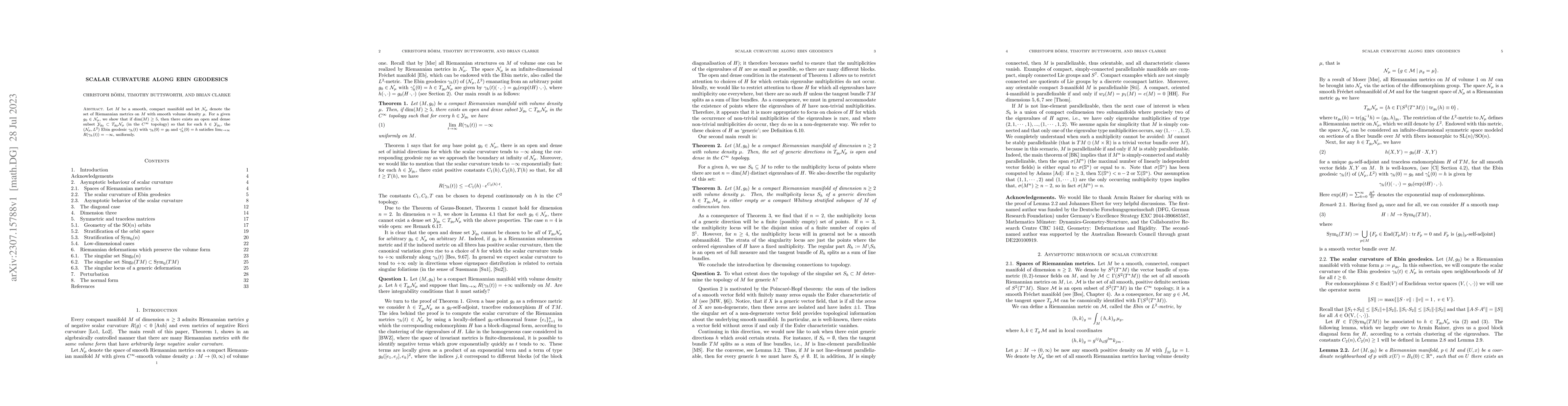 Thumbnail for Scalar curvature along Ebin geodesics