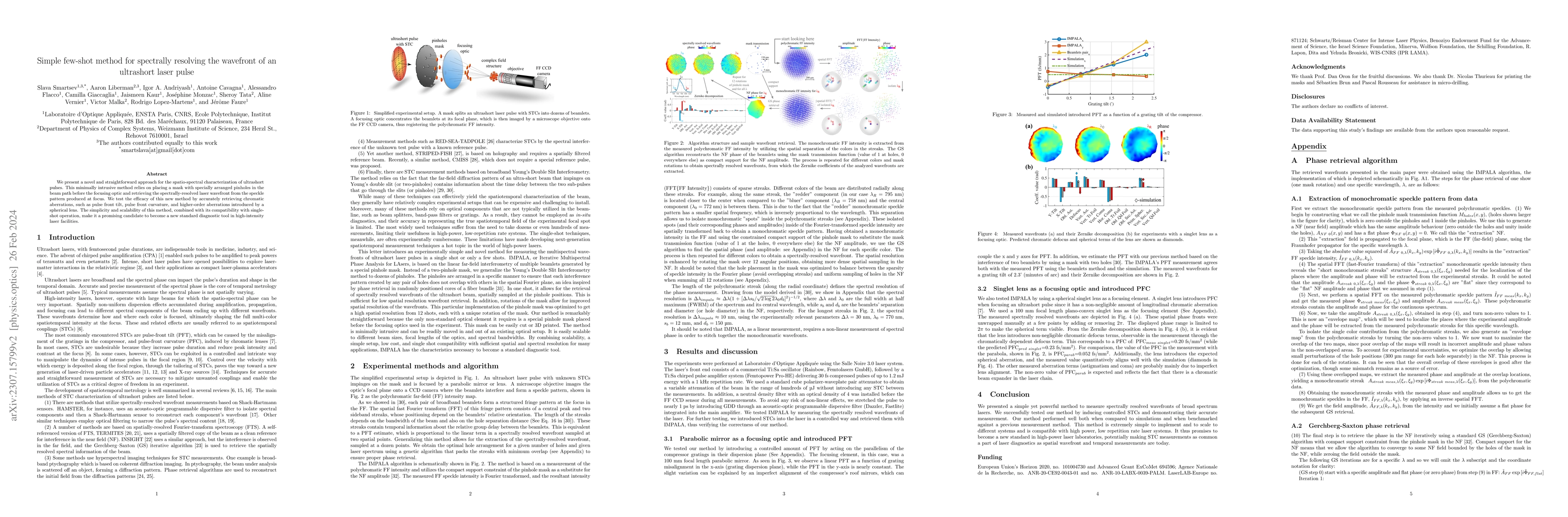 Thumbnail for Simple few-shot method for spectrally resolving the wavefront of an
  ultrashort laser pulse