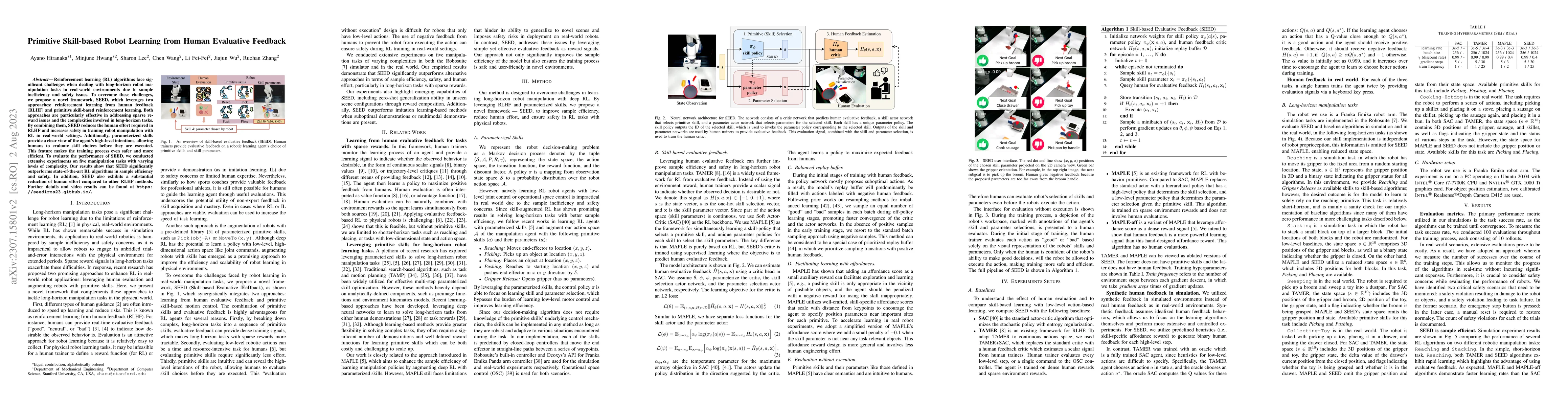 Thumbnail for Primitive Skill-based Robot Learning from Human Evaluative Feedback