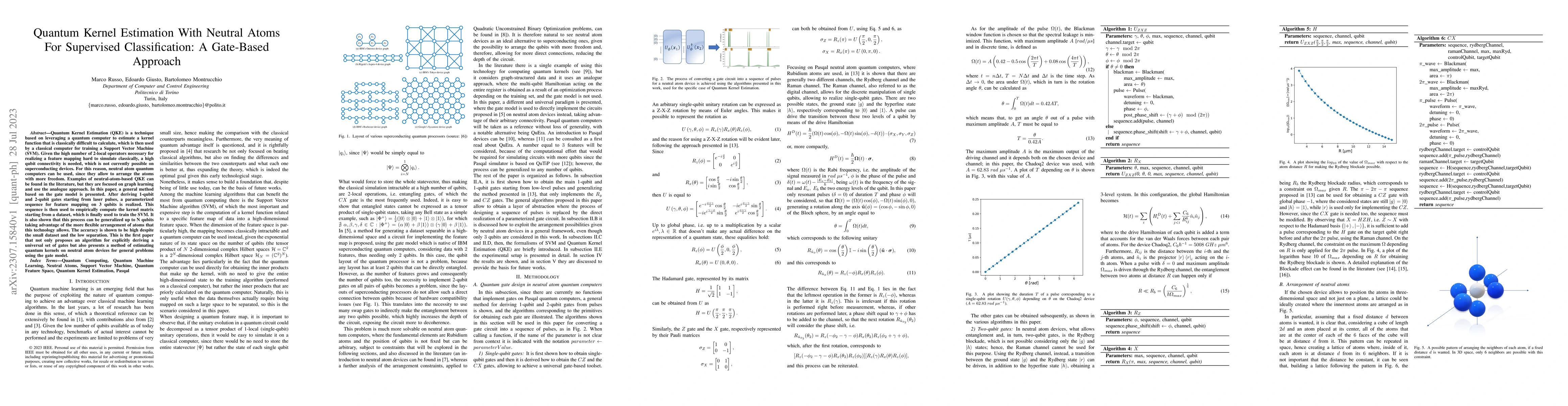Thumbnail for Quantum Kernel Estimation With Neutral Atoms For Supervised
  Classification: A Gate-Based Approach