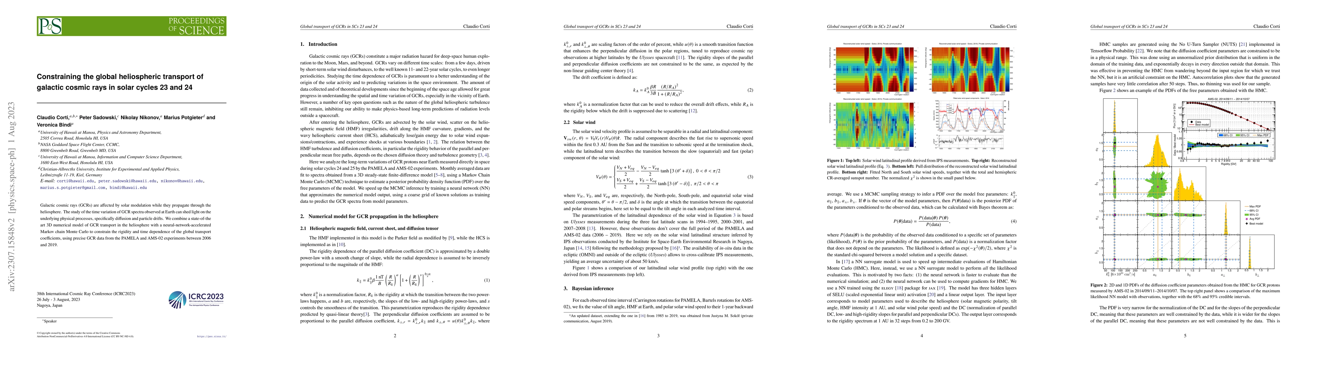 Thumbnail for Constraining the global heliospheric transport of galactic cosmic rays
  in solar cycles 23 and 24