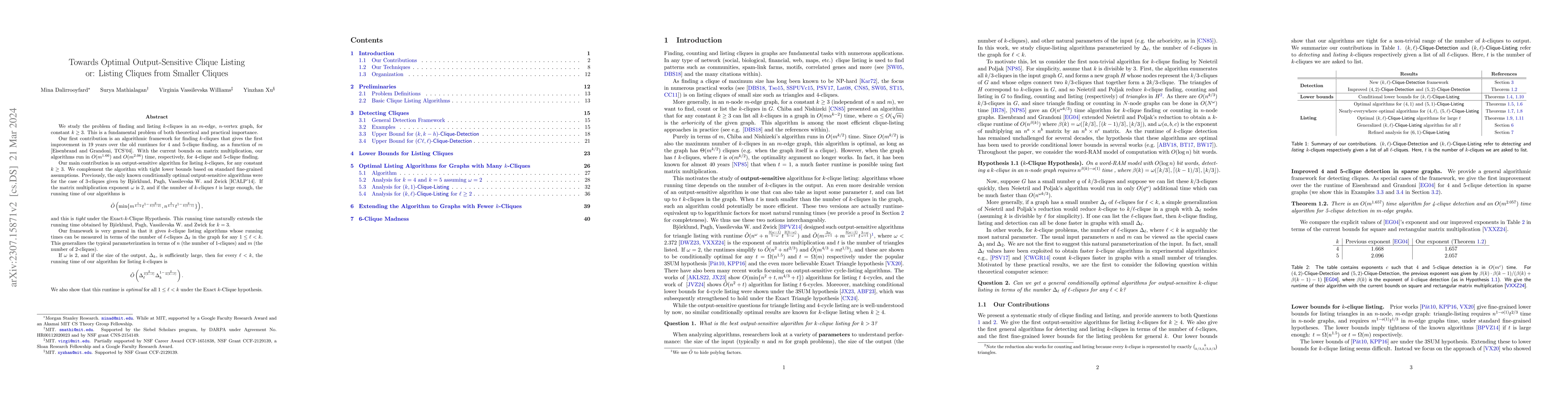 Thumbnail for Towards Optimal Output-Sensitive Clique Listing or: Listing Cliques from
  Smaller Cliques