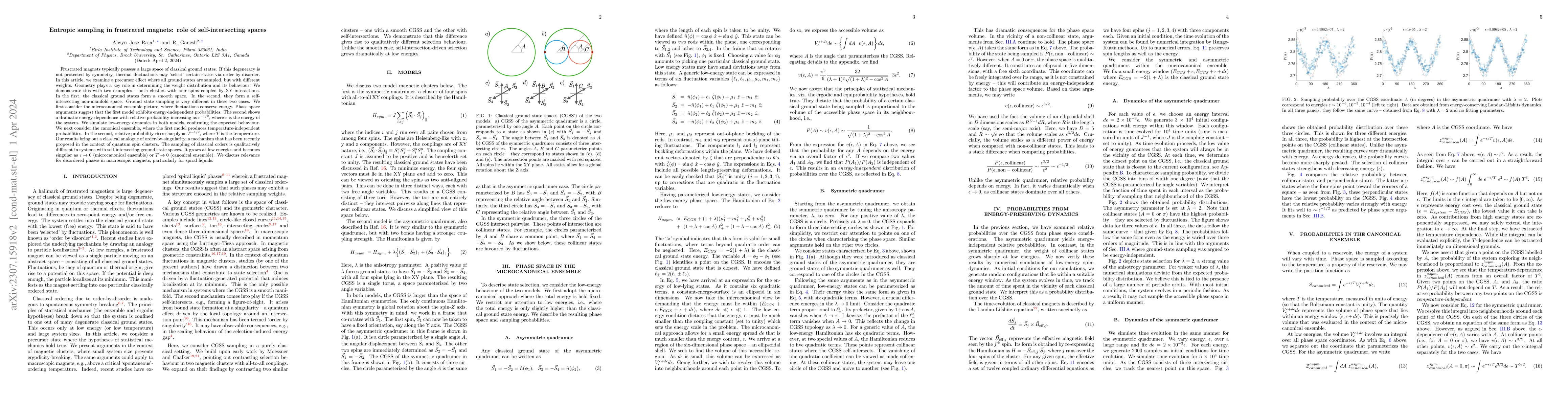 Thumbnail for Entropic sampling in frustrated magnets: role of self-intersecting
  spaces