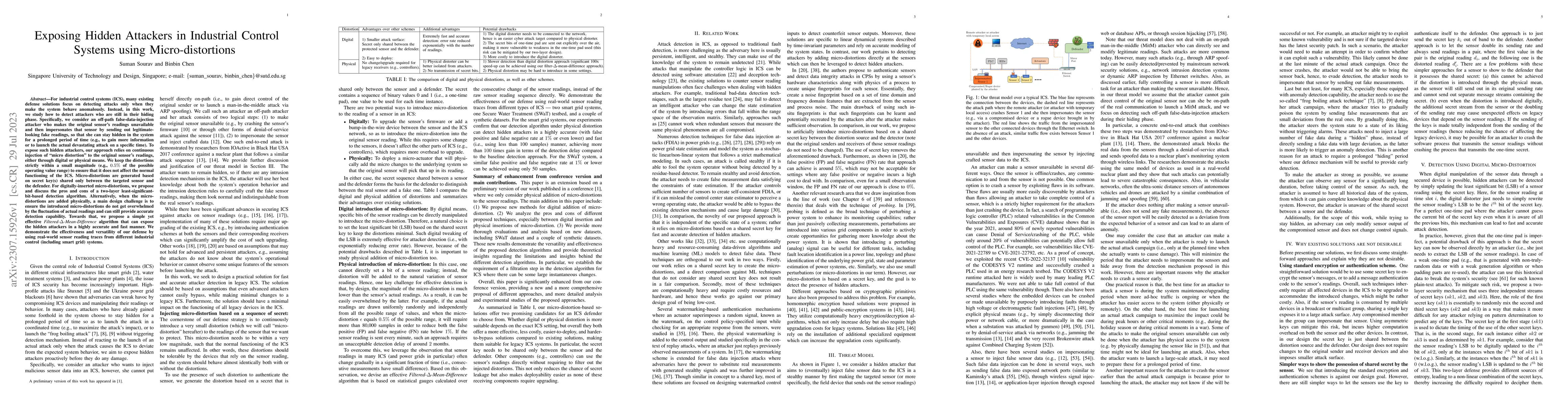 Thumbnail for Exposing Hidden Attackers in Industrial Control Systems using
  Micro-distortions