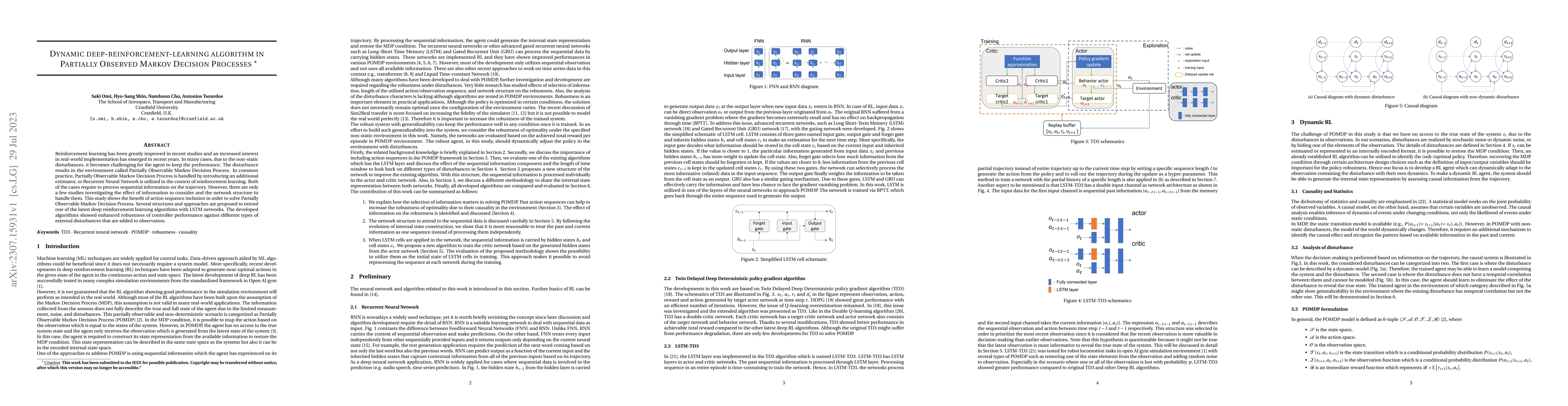Thumbnail for Dynamic deep-reinforcement-learning algorithm in Partially Observed
  Markov Decision Processes
