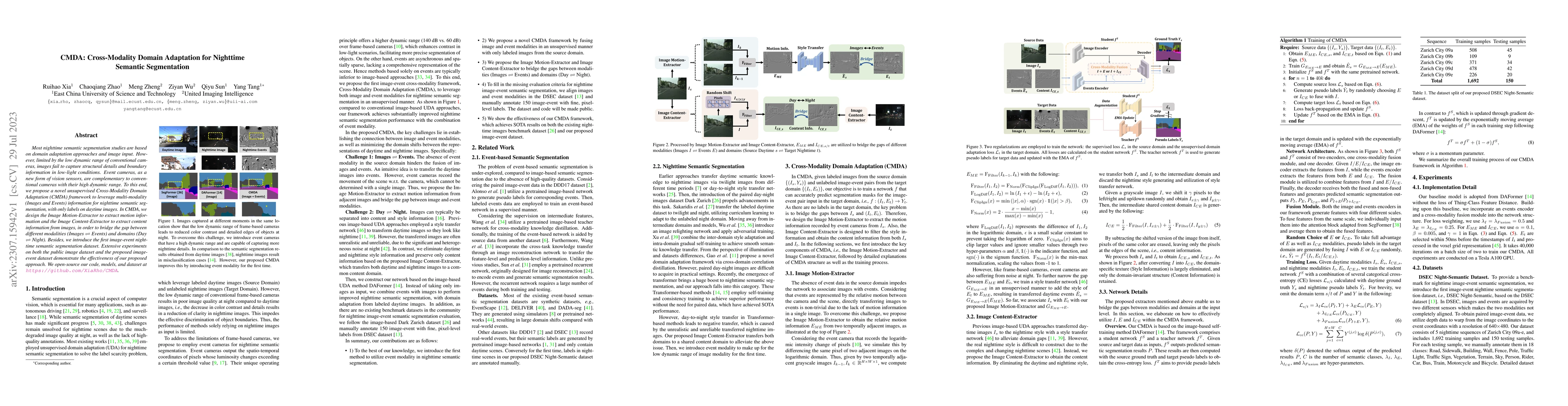 Thumbnail for CMDA: Cross-Modality Domain Adaptation for Nighttime Semantic
  Segmentation