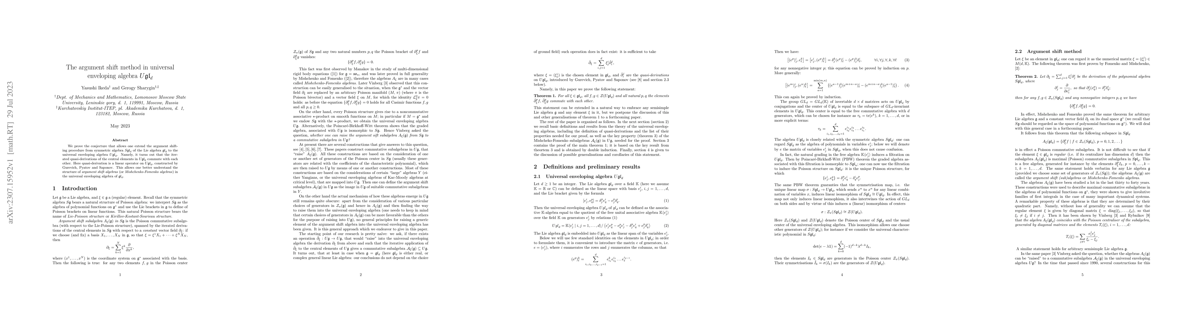 Thumbnail for The argument shift method in universal enveloping algebra
  $U\mathfrak{gl}_d$