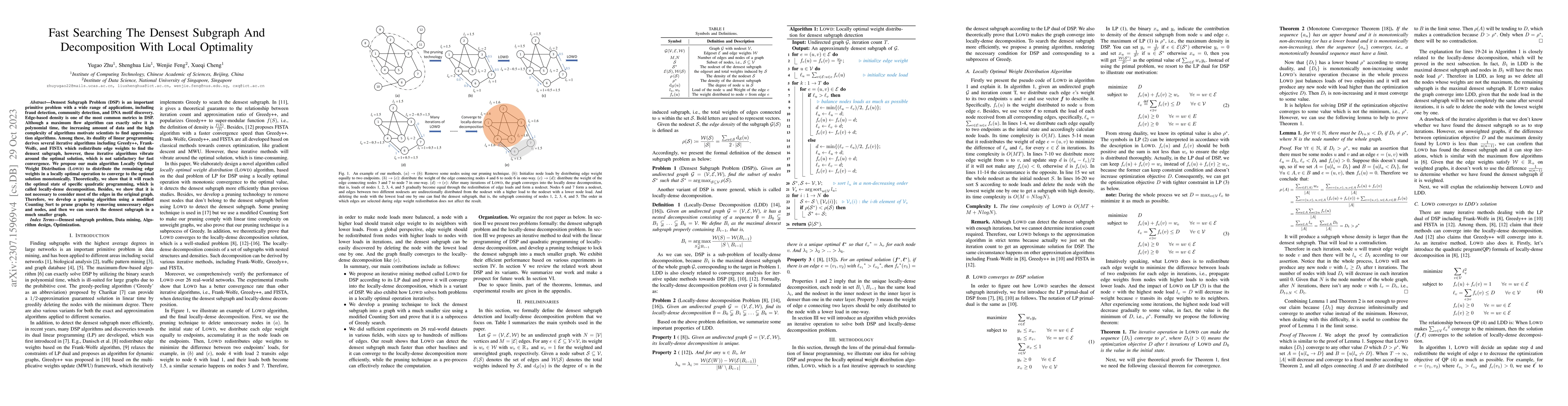 Thumbnail for Fast Searching The Densest Subgraph And Decomposition With Local
  Optimality