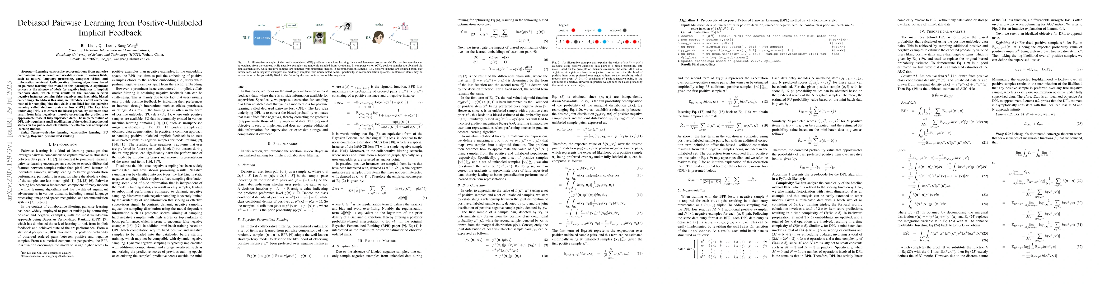 Thumbnail for Debiased Pairwise Learning from Positive-Unlabeled Implicit Feedback