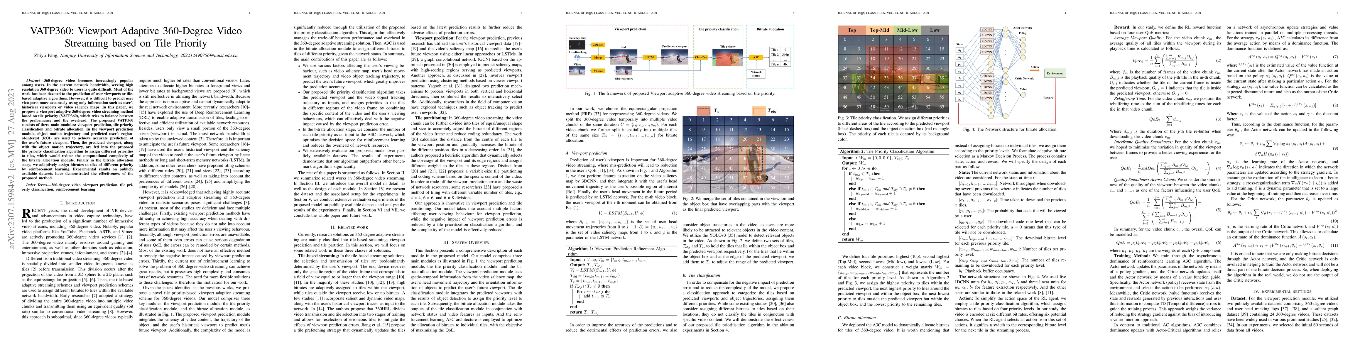 Thumbnail for VATP360: Viewport Adaptive 360-Degree Video Streaming based on Tile
  Priority