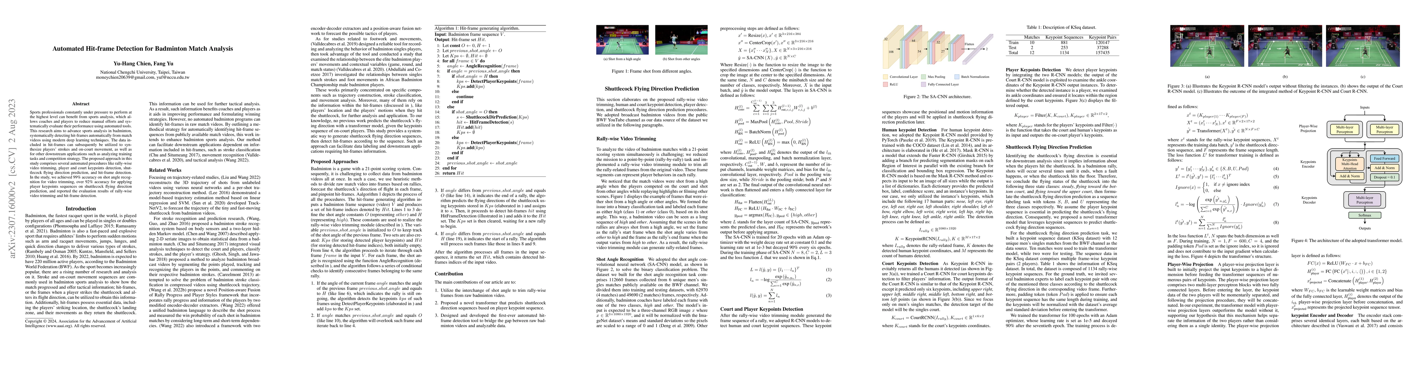 Thumbnail for Automated Hit-frame Detection for Badminton Match Analysis