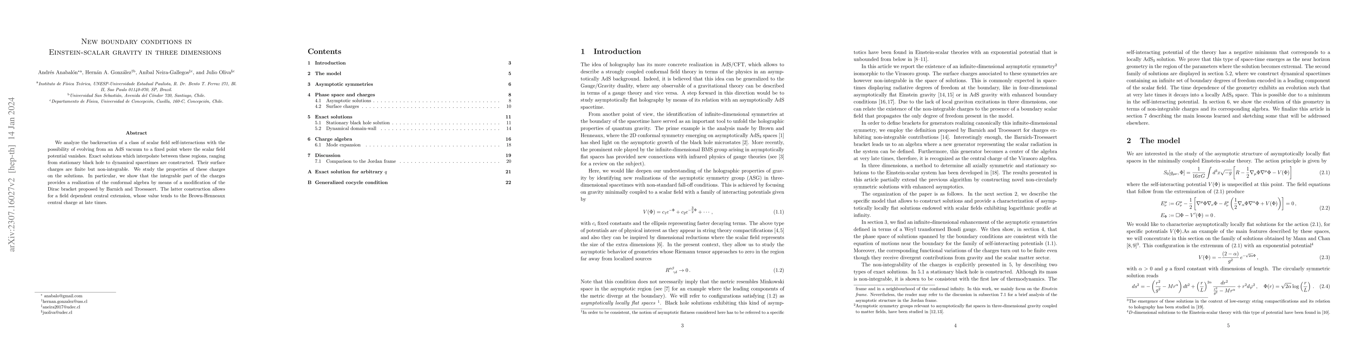 Thumbnail for New boundary conditions in Einstein-scalar gravity in three dimensions