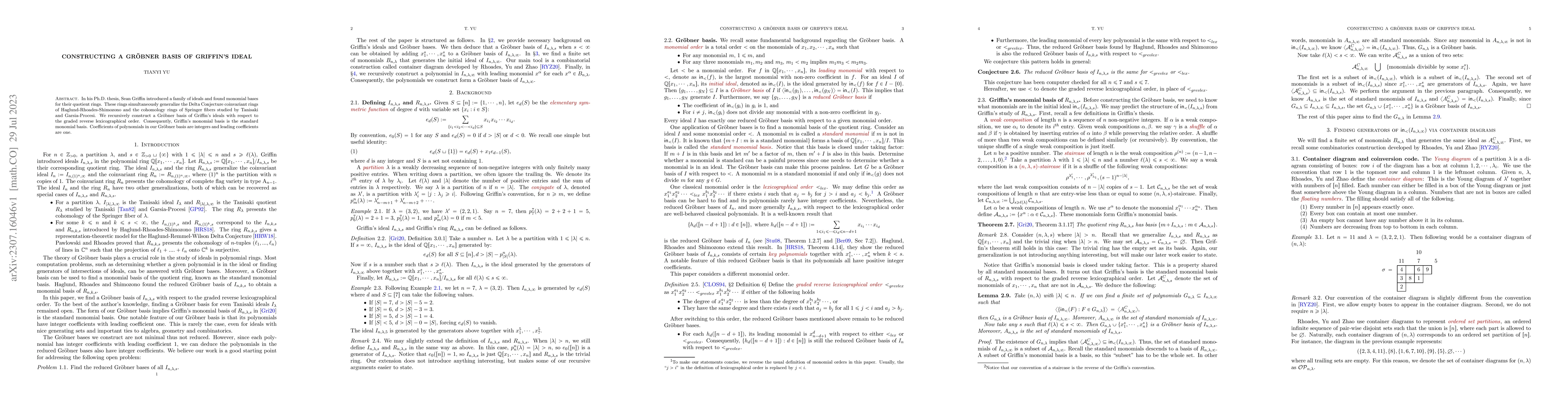 Thumbnail for Constructing a Gr\"obner basis of Griffin's ideal