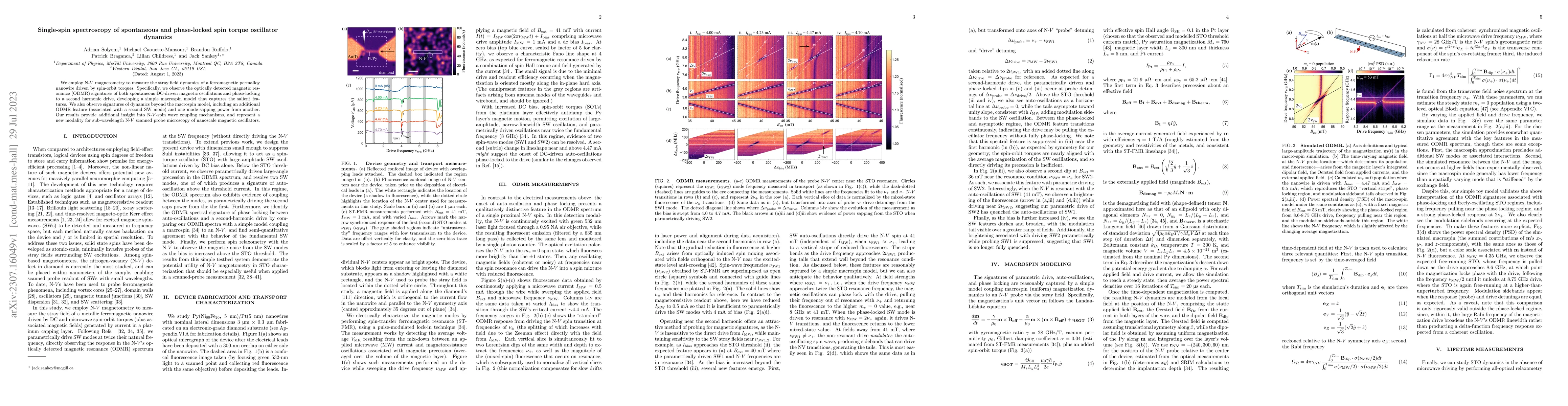 Thumbnail for Single-spin spectroscopy of spontaneous and phase-locked spin torque
  oscillator dynamics