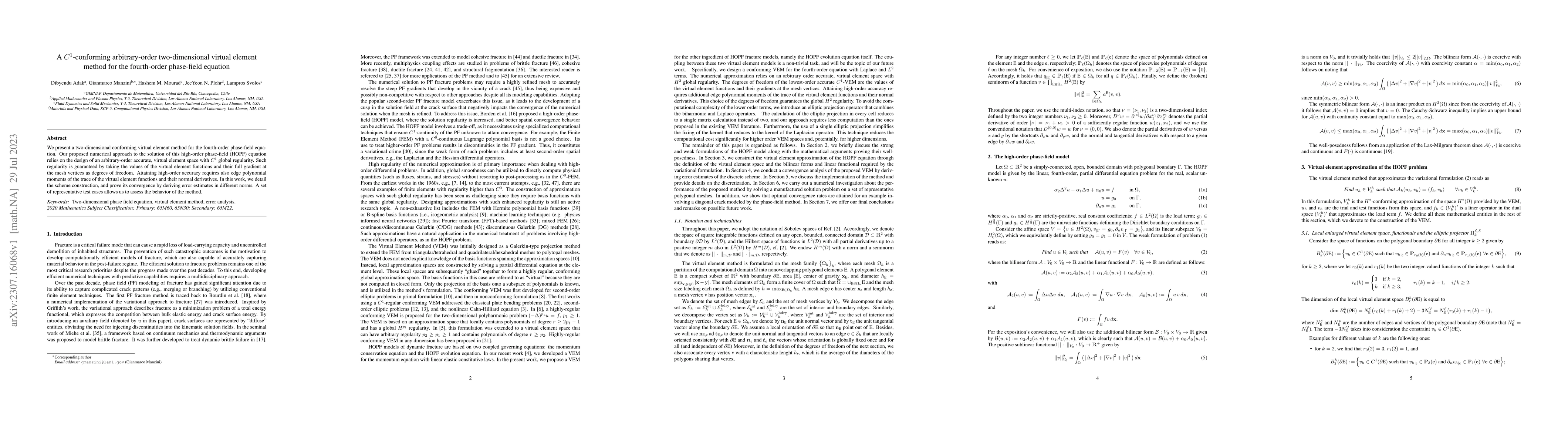 Thumbnail for A $C^1$-conforming arbitrary-order two-dimensional virtual element
  method for the fourth-order phase-field equation