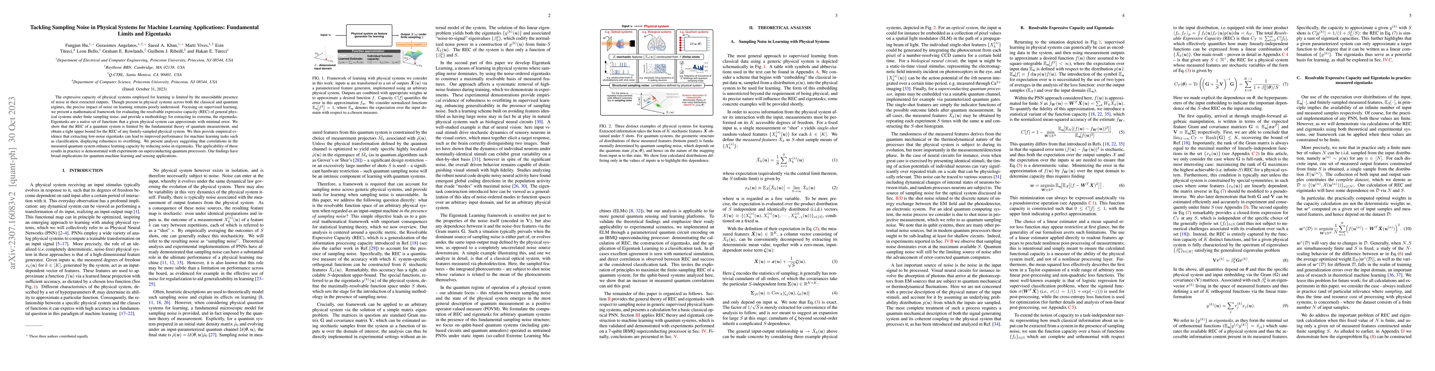 Thumbnail for Tackling Sampling Noise in Physical Systems for Machine Learning
  Applications: Fundamental Limits and Eigentasks