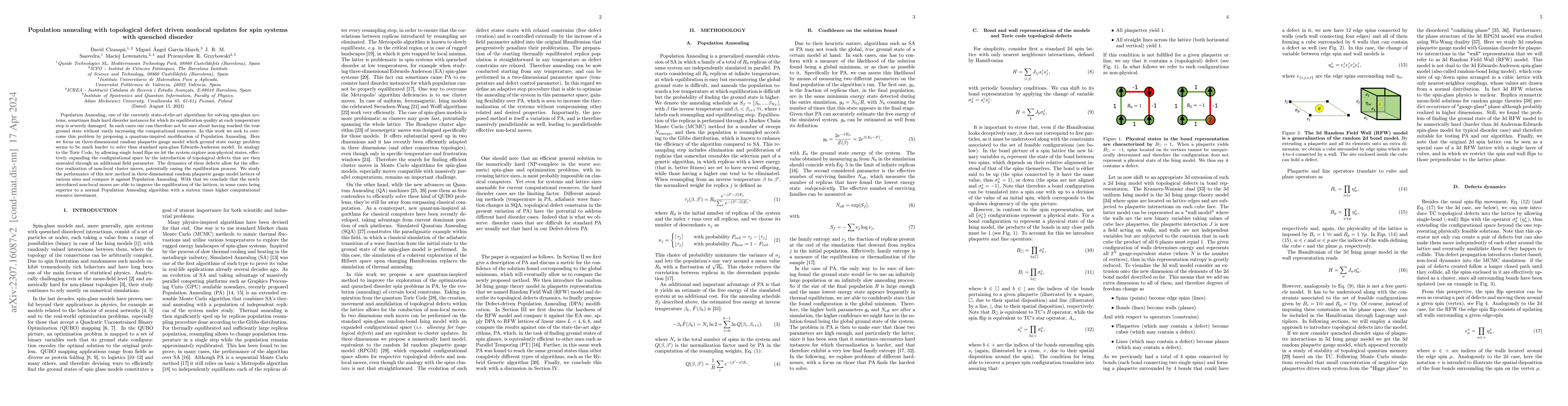Thumbnail for Population annealing with topological defect driven nonlocal updates for
  spin systems with quenched disorder