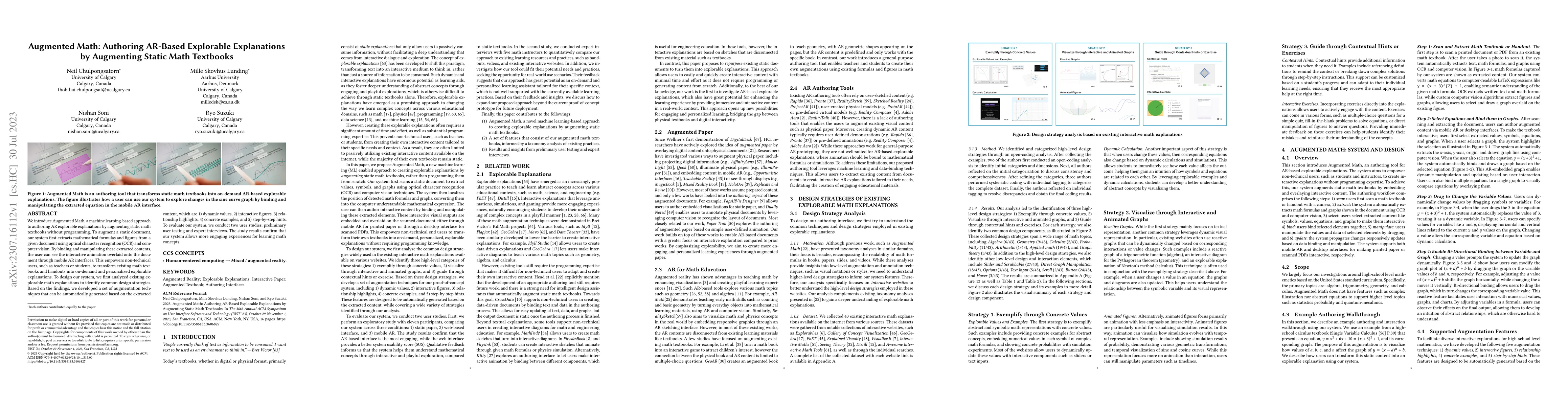 Thumbnail for Augmented Math: Authoring AR-Based Explorable Explanations by Augmenting
  Static Math Textbooks