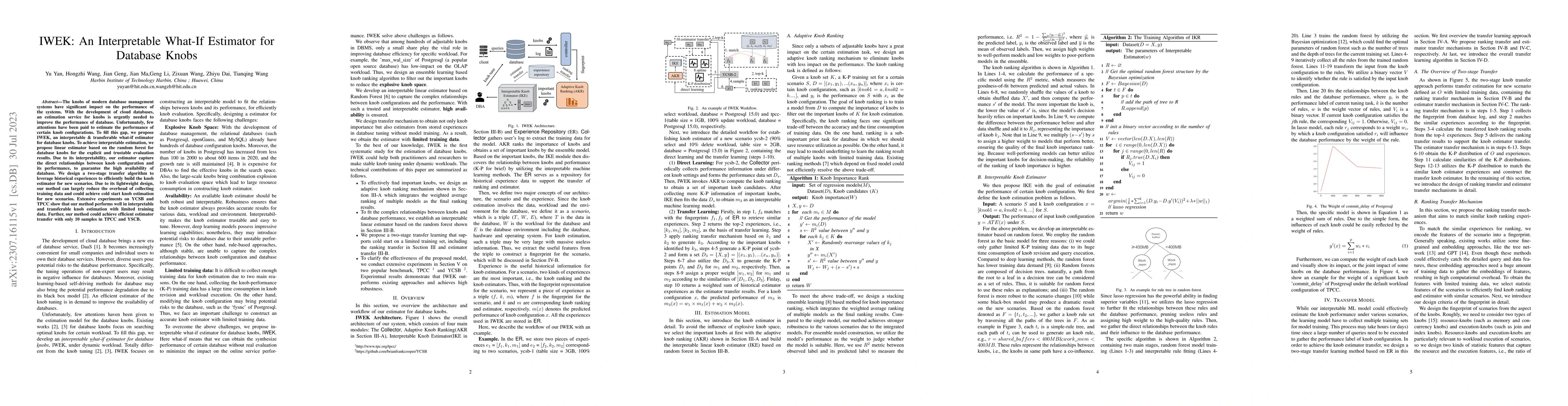 Thumbnail for IWEK: An Interpretable What-If Estimator for Database Knobs