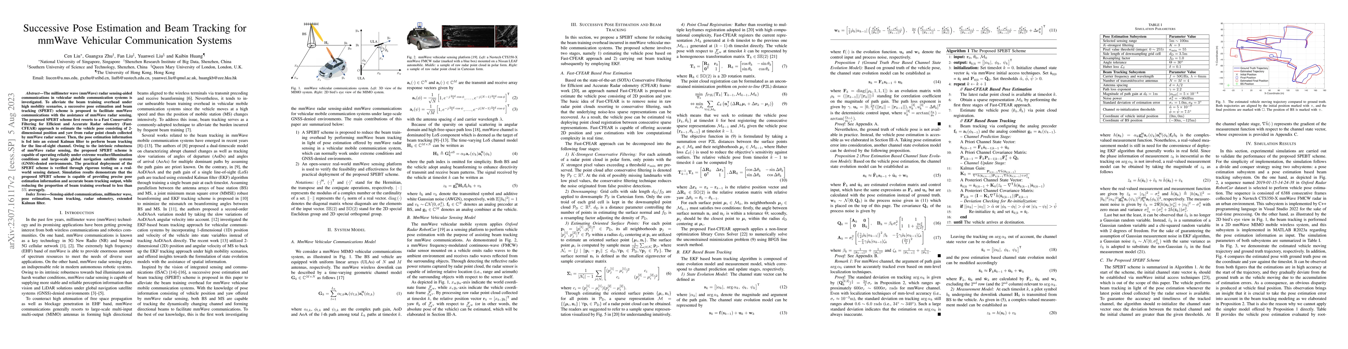 Thumbnail for Successive Pose Estimation and Beam Tracking for mmWave Vehicular
  Communication Systems