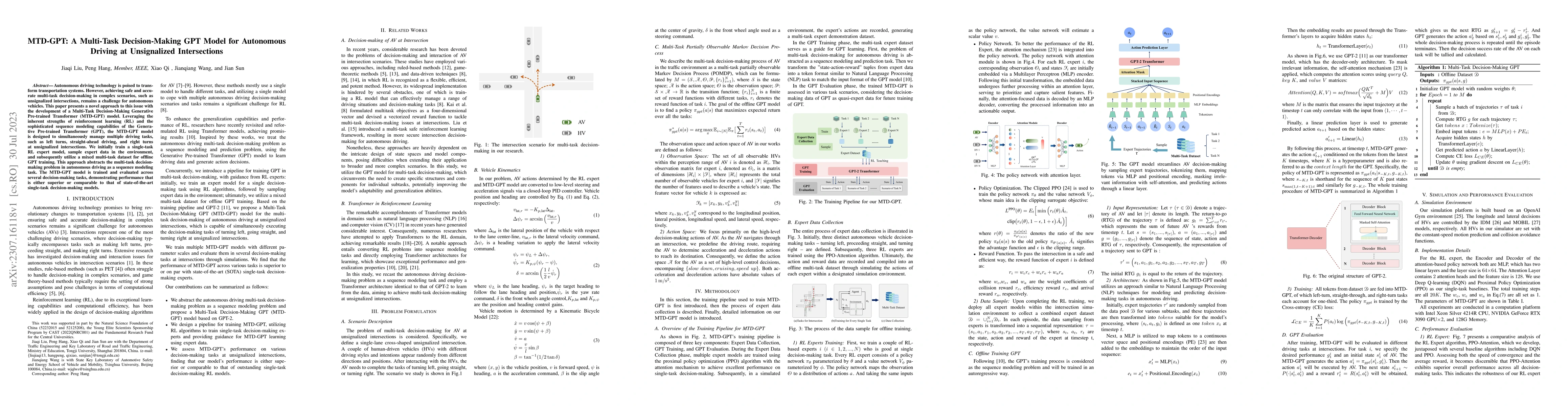 Thumbnail for MTD-GPT: A Multi-Task Decision-Making GPT Model for Autonomous Driving
  at Unsignalized Intersections