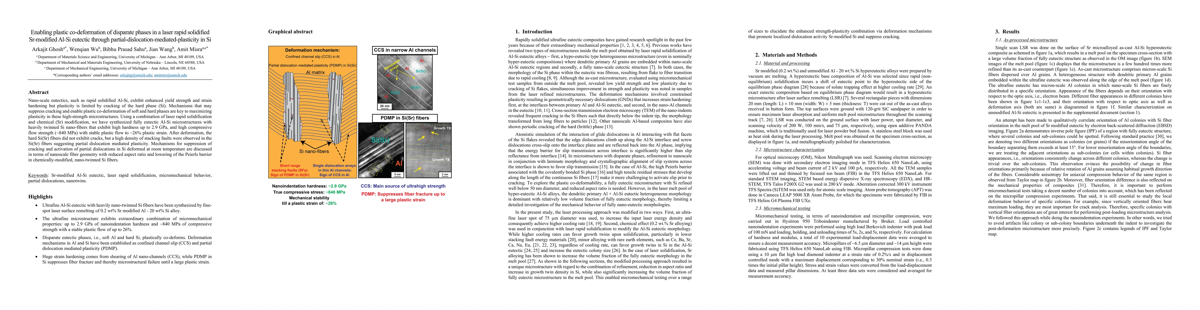 Thumbnail for Enabling plastic co-deformation of disparate phases in a laser rapid
  solidified Sr-modified Al-Si eutectic through
  partial-dislocation-mediated-plasticity in Si