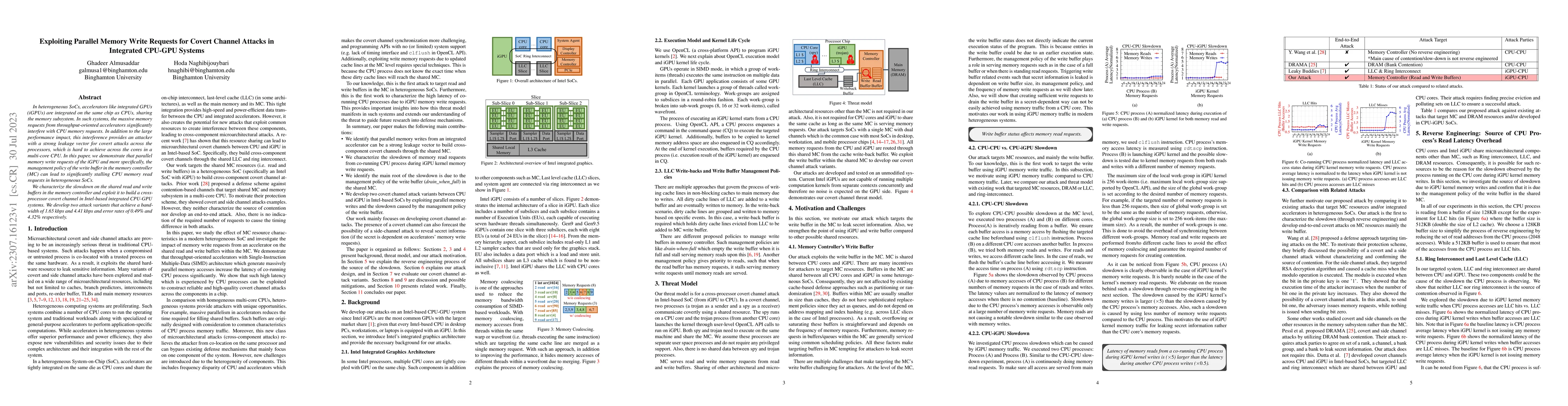 Thumbnail for Exploiting Parallel Memory Write Requests for Covert Channel Attacks in
  Integrated CPU-GPU Systems