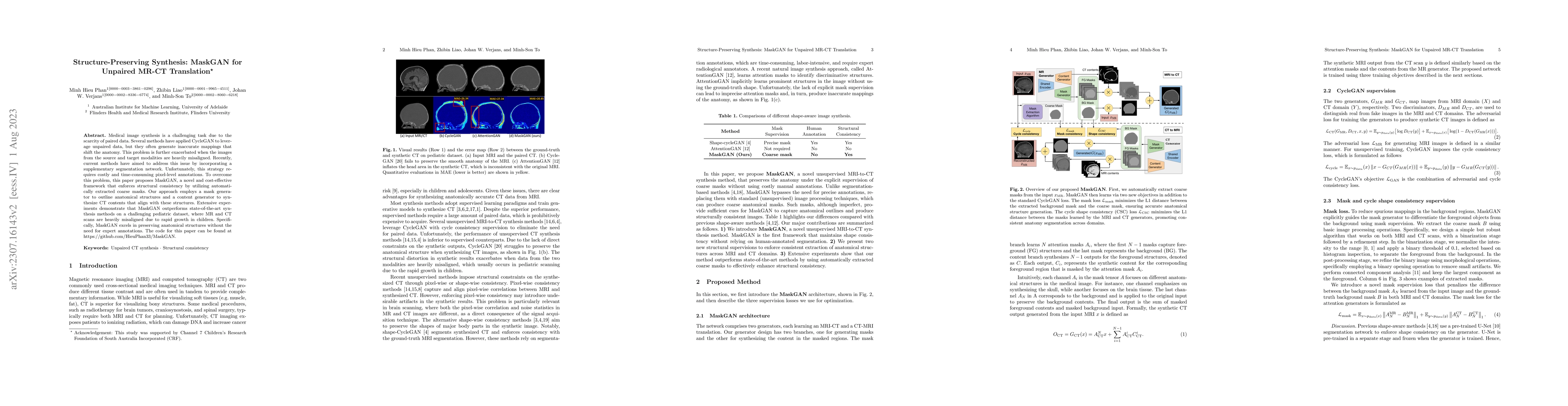 Thumbnail for Structure-Preserving Synthesis: MaskGAN for Unpaired MR-CT Translation