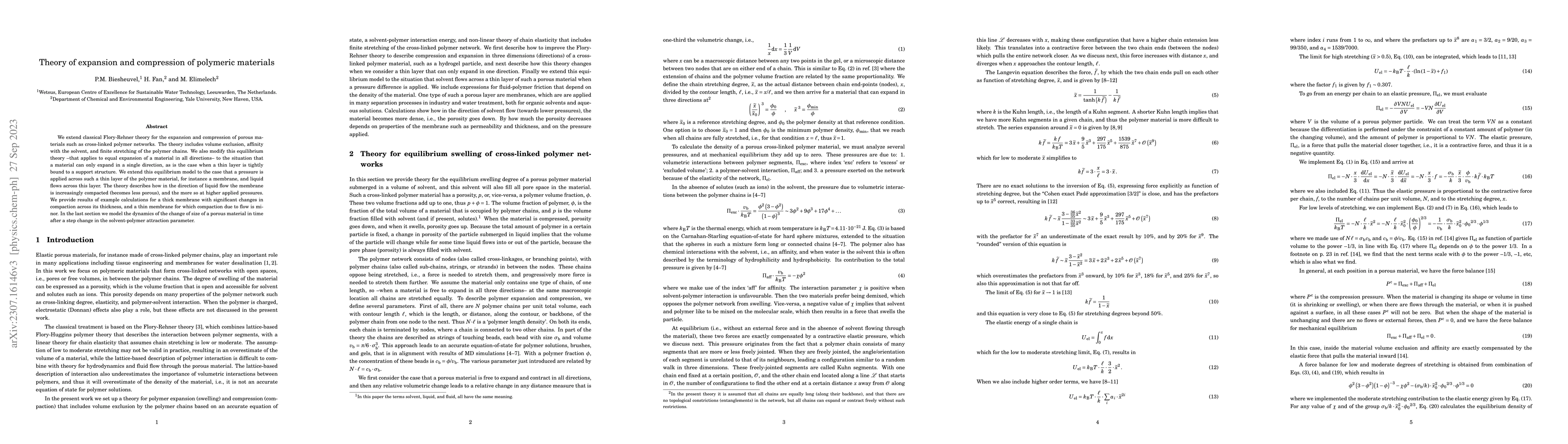 Thumbnail for Theory of expansion and compression of polymeric materials