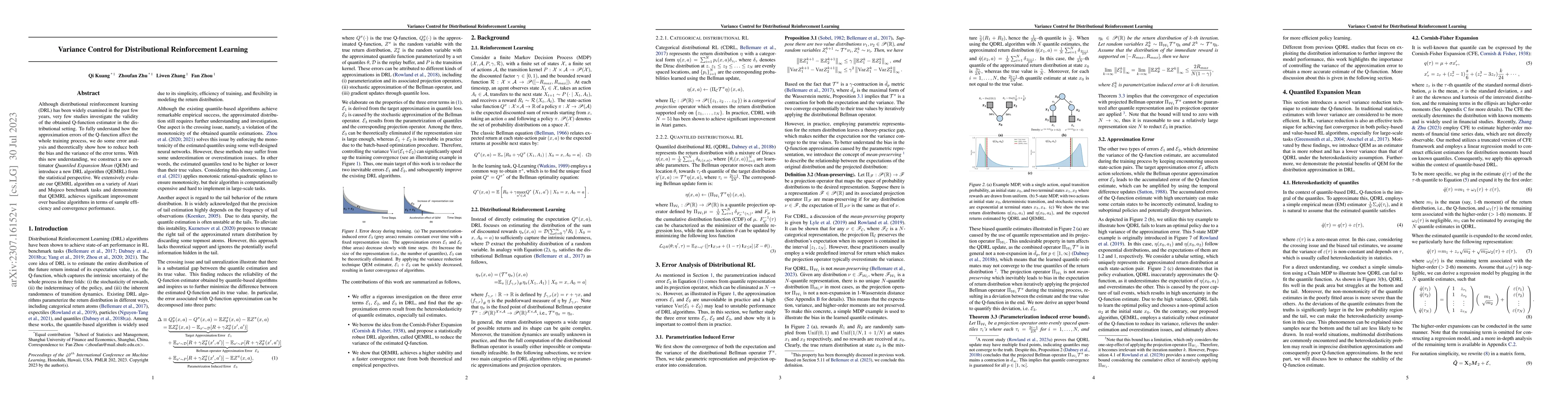 Thumbnail for Variance Control for Distributional Reinforcement Learning