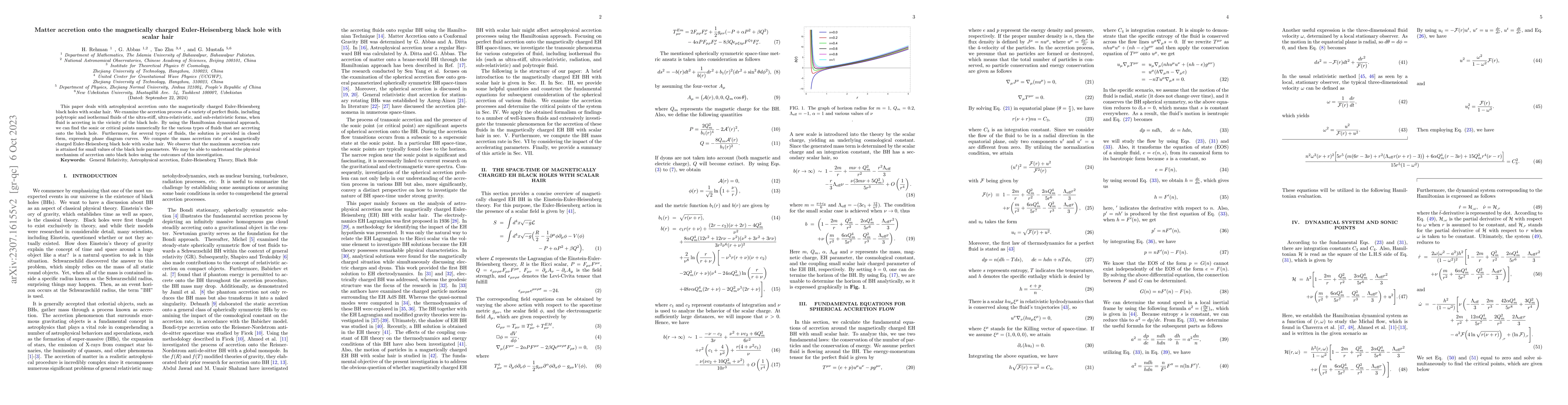 Thumbnail for Matter accretion onto the magnetically charged Euler-Heisenberg black
  hole with scalar hair