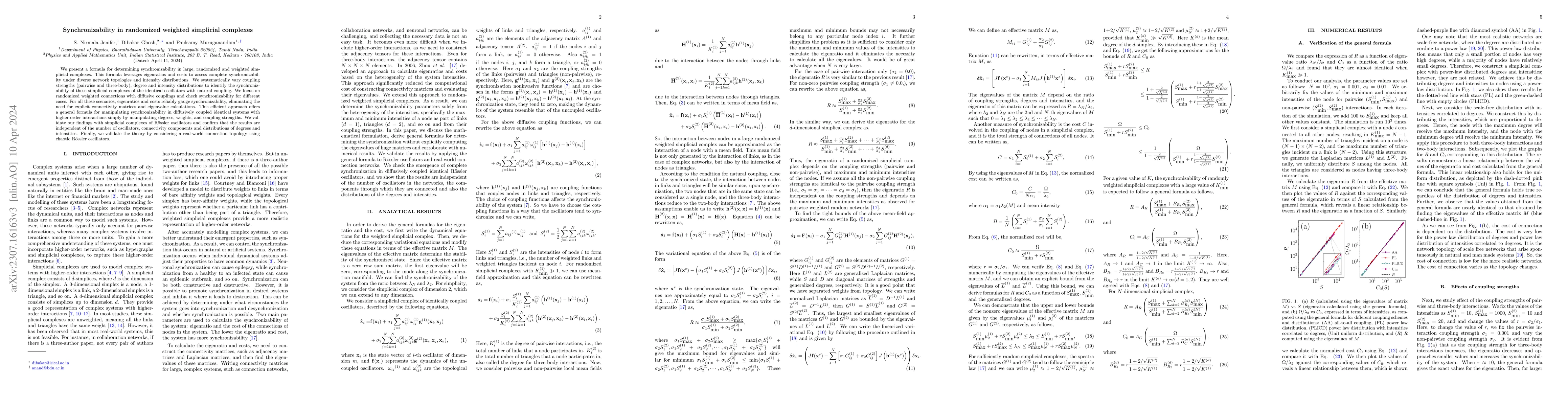 Thumbnail for Synchronizability in randomized weighted simplicial complexes