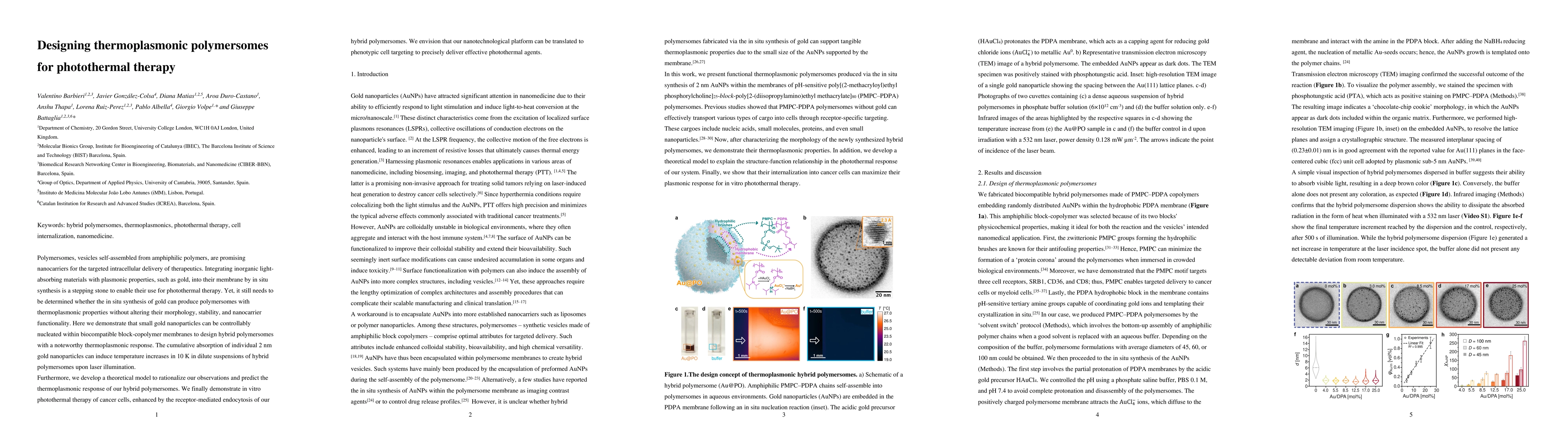 Thumbnail for Designing thermoplasmonic polymersomes for photothermal therapy