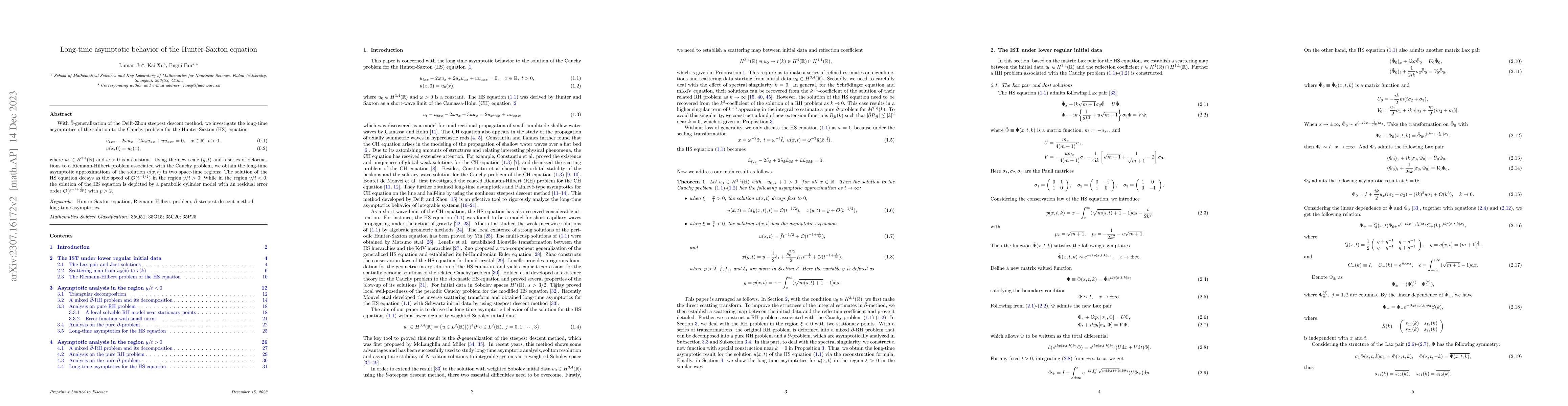 Thumbnail for Long-time asymptotic behavior of the Hunter-Saxton equation