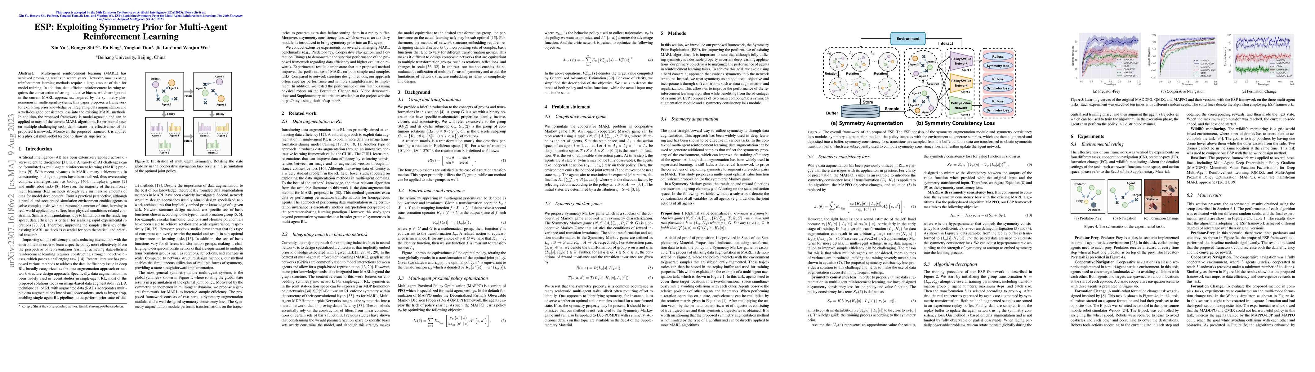 Thumbnail for ESP: Exploiting Symmetry Prior for Multi-Agent Reinforcement Learning