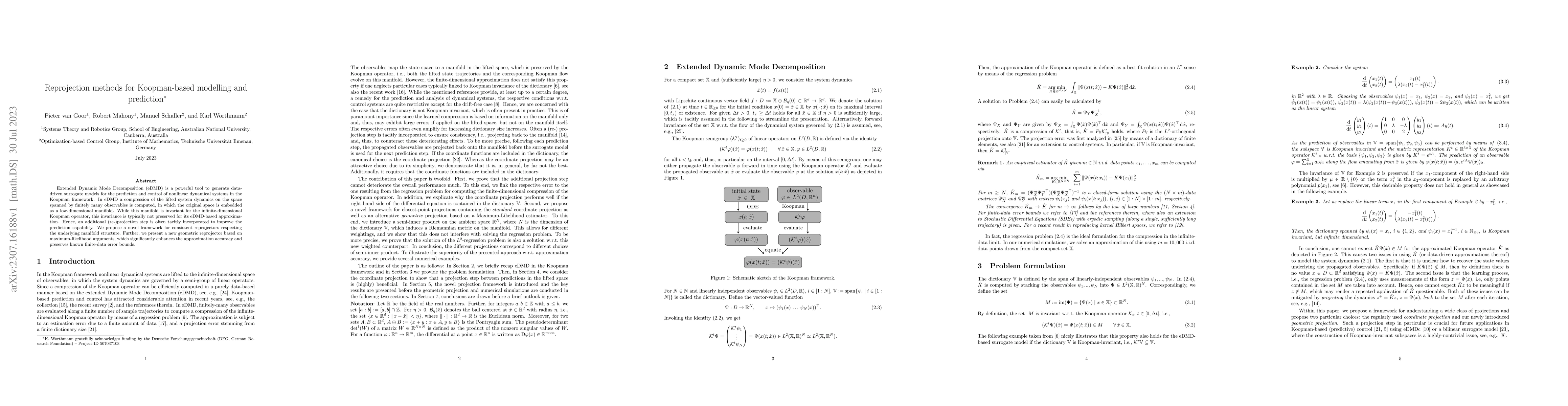 Thumbnail for Reprojection methods for Koopman-based modelling and prediction