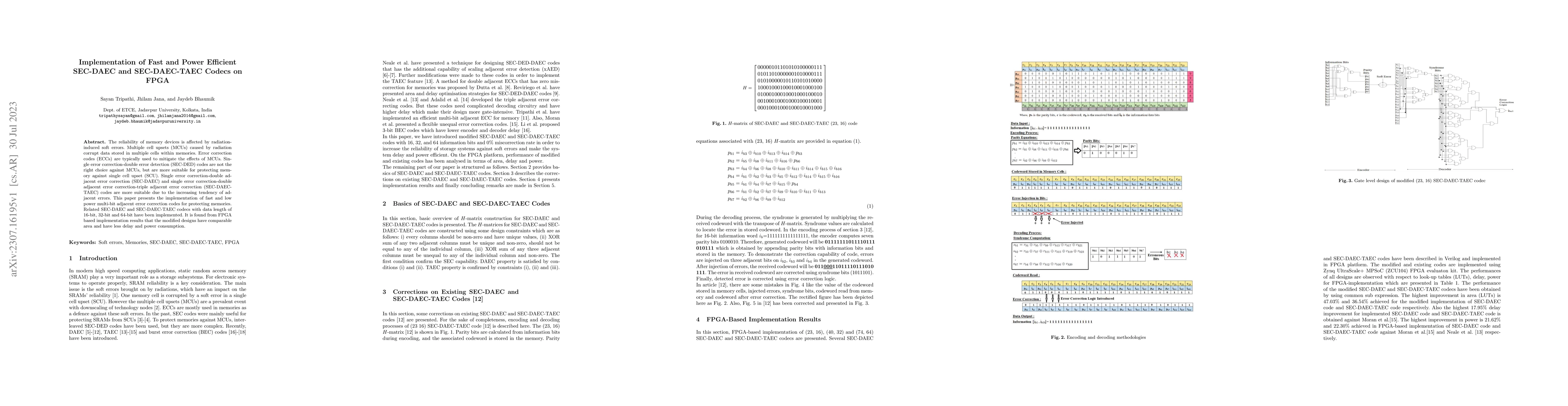 Thumbnail for Implementation of Fast and Power Efficient SEC-DAEC and SEC-DAEC-TAEC
  Codecs on FPGA