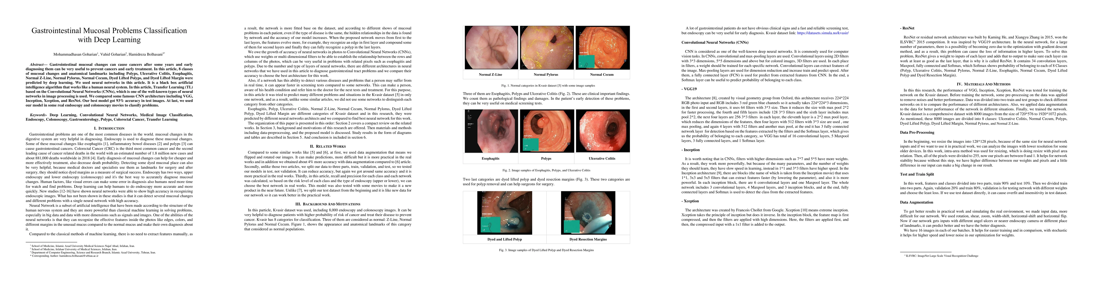 Thumbnail for Gastrointestinal Mucosal Problems Classification with Deep Learning