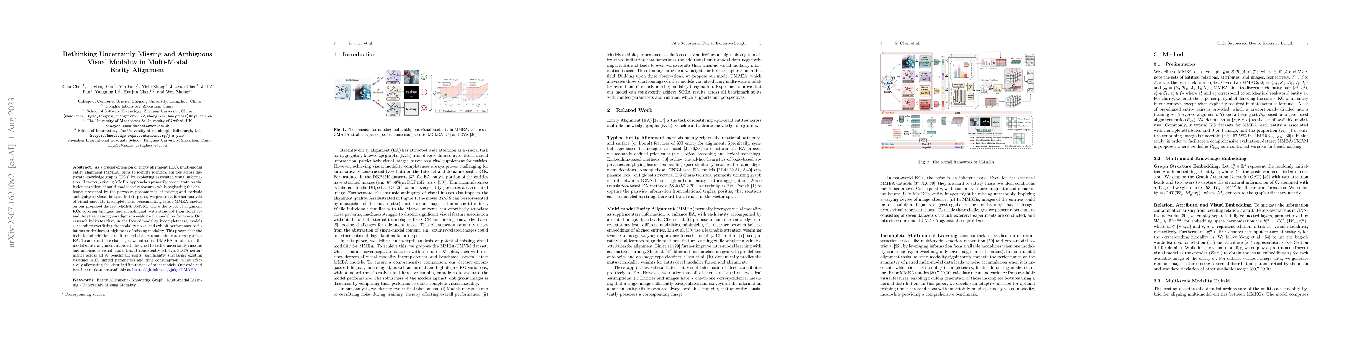 Thumbnail for Rethinking Uncertainly Missing and Ambiguous Visual Modality in
  Multi-Modal Entity Alignment