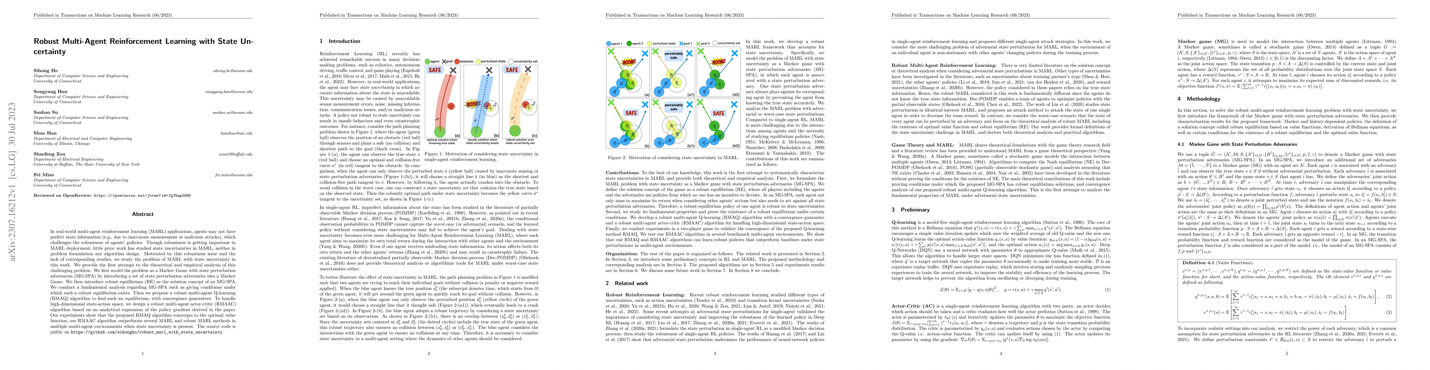 Thumbnail for Robust Multi-Agent Reinforcement Learning with State Uncertainty