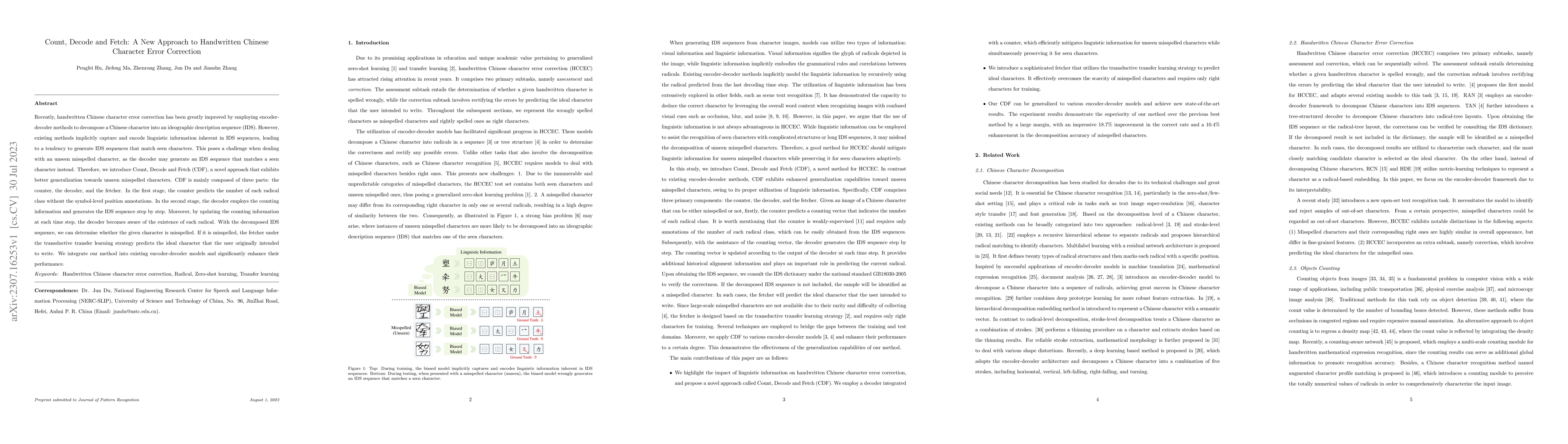 Thumbnail for Count, Decode and Fetch: A New Approach to Handwritten Chinese Character
  Error Correction